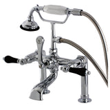 Duchess Three-Handle 2-Hole Deck Mount Clawfoot Tub Faucet with Hand Shower