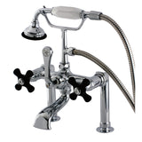 Duchess Three-Handle 2-Hole Deck Mount Clawfoot Tub Faucet with Hand Shower