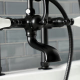 Aqua Vintage Three-Handle 2-Hole Deck Mount Clawfoot Tub Faucet with Hand Shower