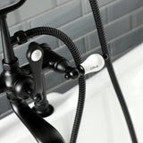Aqua Vintage Three-Handle 2-Hole Deck-Mount Clawfoot Tub Faucet with Hand Shower