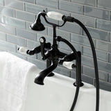 Aqua Vintage Three-Handle 2-Hole Deck Mount Clawfoot Tub Faucet with Hand Shower