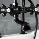 Aqua Vintage Three-Handle 2-Hole Deck-Mount Clawfoot Tub Faucet with Hand Shower