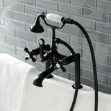 Aqua Vintage Three-Handle 2-Hole Deck Mount Clawfoot Tub Faucet with Hand Shower