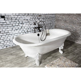 Aqua Vintage Three-Handle 2-Hole Deck-Mount Clawfoot Tub Faucet with Hand Shower