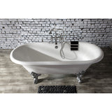 Aqua Vintage Three-Handle 2-Hole Deck-Mount Clawfoot Tub Faucet with Hand Shower