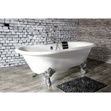 Aqua Vintage Three-Handle 2-Hole Deck-Mount Clawfoot Tub Faucet with Hand Shower