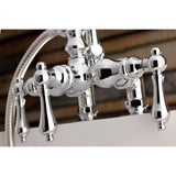 Aqua Vintage Three-Handle 2-Hole Deck Mount Clawfoot Tub Faucet with Hand Shower