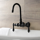 Aqua Vintage Two-Handle 2-Hole Tub Wall Mount Clawfoot Tub Faucet