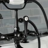 Aqua Vintage Three-Handle 2-Hole Deck Mount Clawfoot Tub Faucet with Hand Shower