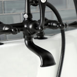 Aqua Vintage Three-Handle 2-Hole Deck Mount Clawfoot Tub Faucet with Hand Shower