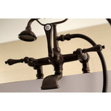 Aqua Vintage Three-Handle 2-Hole Deck Mount Clawfoot Tub Faucet with Hand Shower