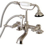 Aqua Vintage Three-Handle 2-Hole Deck Mount Clawfoot Tub Faucet with Hand Shower