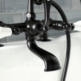 Aqua Vintage Three-Handle 2-Hole Deck Mount Clawfoot Tub Faucet with Hand Shower