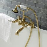 Aqua Vintage Three-Handle 2-Hole Deck Mount Clawfoot Tub Faucet with Hand Shower