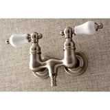 Aqua Vintage Two-Handle 2-Hole Tub Wall Mount Clawfoot Tub Faucet