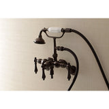 Vintage Three-Handle 2-Hole Tub Wall Mount Clawfoot Tub Faucet with Hand Shower
