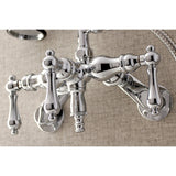 Vintage Three-Handle 2-Hole Tub Wall Mount Clawfoot Tub Faucet with Hand Shower