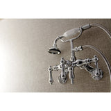 Vintage Three-Handle 2-Hole Tub Wall Mount Clawfoot Tub Faucet with Hand Shower