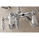 Vintage Three-Handle 2-Hole Tub Wall Mount Clawfoot Tub Faucet with Hand Shower