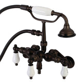 Vintage Three-Handle 2-Hole Tub Wall Mount Clawfoot Tub Faucet with Hand Shower