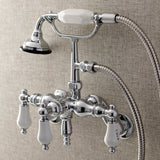 Vintage Three-Handle 2-Hole Tub Wall Mount Clawfoot Tub Faucet with Hand Shower