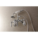 Vintage Three-Handle 2-Hole Tub Wall Mount Clawfoot Tub Faucet with Hand Shower