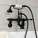 Aqua Vintage Three-Handle 2-Hole Tub Wall Mount Clawfoot Tub Faucet with Hand Shower