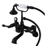 Aqua Vintage Three-Handle 2-Hole Tub Wall Mount Clawfoot Tub Faucet with Hand Shower