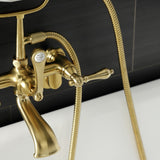 Aqua Vintage Three-Handle 2-Hole Tub Wall Mount Clawfoot Tub Faucet with Hand Shower
