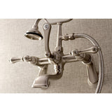 Aqua Vintage Three-Handle 2-Hole Tub Wall Mount Clawfoot Tub Faucet with Hand Shower