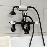 Aqua Vintage Three-Handle 2-Hole Tub Wall Mount Clawfoot Tub Faucet with Hand Shower