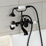 Aqua Vintage Three-Handle 2-Hole Tub Wall Mount Clawfoot Tub Faucet with Hand Shower