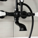 Aqua Vintage Three-Handle 2-Hole Tub Wall Mount Clawfoot Tub Faucet with Hand Shower