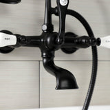 Aqua Vintage Three-Handle 2-Hole Tub Wall Mount Clawfoot Tub Faucet with Hand Shower
