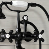 Aqua Vintage Three-Handle 2-Hole Tub Wall Mount Clawfoot Tub Faucet with Hand Shower