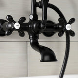 Aqua Vintage Three-Handle 2-Hole Tub Wall Mount Clawfoot Tub Faucet with Hand Shower