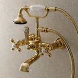 Aqua Vintage Three-Handle 2-Hole Tub Wall Mount Clawfoot Tub Faucet with Hand Shower