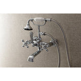 Aqua Vintage Three-Handle 2-Hole Tub Wall Mount Clawfoot Tub Faucet with Hand Shower