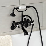 Aqua Vintage Three-Handle 2-Hole Tub Wall Mount Clawfoot Tub Faucet with Hand Shower