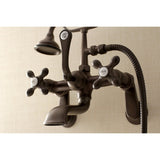 Aqua Vintage Three-Handle 2-Hole Tub Wall Mount Clawfoot Tub Faucet with Hand Shower