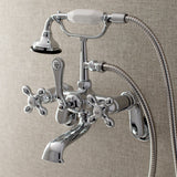 Aqua Vintage Three-Handle 2-Hole Tub Wall Mount Clawfoot Tub Faucet with Hand Shower