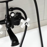 Aqua Vintage Three-Handle 2-Hole Tub Wall Mount Clawfoot Tub Faucet with Hand Shower