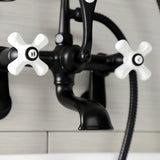 Aqua Vintage Three-Handle 2-Hole Tub Wall Mount Clawfoot Tub Faucet with Hand Shower