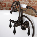 Duchess Three-Handle 2-Hole Tub Wall Mount Clawfoot Tub Faucet with Hand Shower
