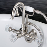 Celebrity Three-Handle 2-Hole Tub Wall Mount Clawfoot Tub Faucet with Hand Shower