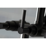 Concord Three-Handle 2-Hole Deck-Mount Clawfoot Tub Faucet with Hand Shower