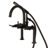 Concord Three-Handle 2-Hole Deck-Mount Clawfoot Tub Faucet with Hand Shower