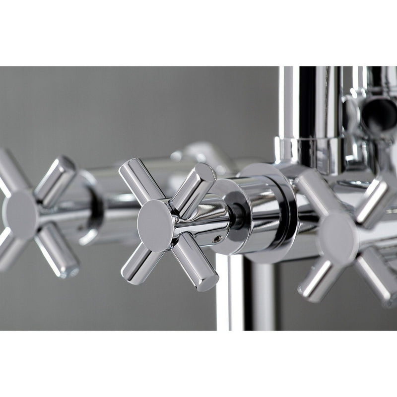 Concord Three-Handle 2-Hole Deck-Mount Clawfoot Tub Faucet with Hand Shower