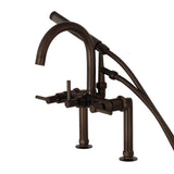 Concord Three-Handle 2-Hole Deck-Mount Clawfoot Tub Faucet with Hand Shower