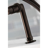 Concord Three-Handle 2-Hole Deck-Mount Clawfoot Tub Faucet with Hand Shower